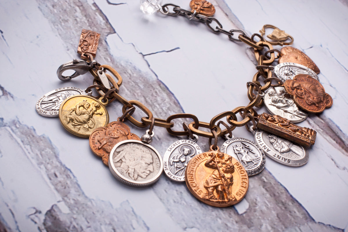 Vintage St. Christopher Charm Bracelet