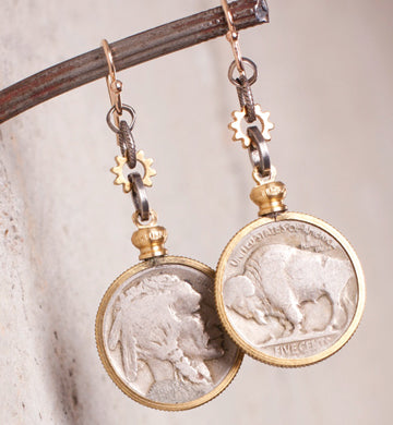 Vintage Buffalo Nickel Earrings