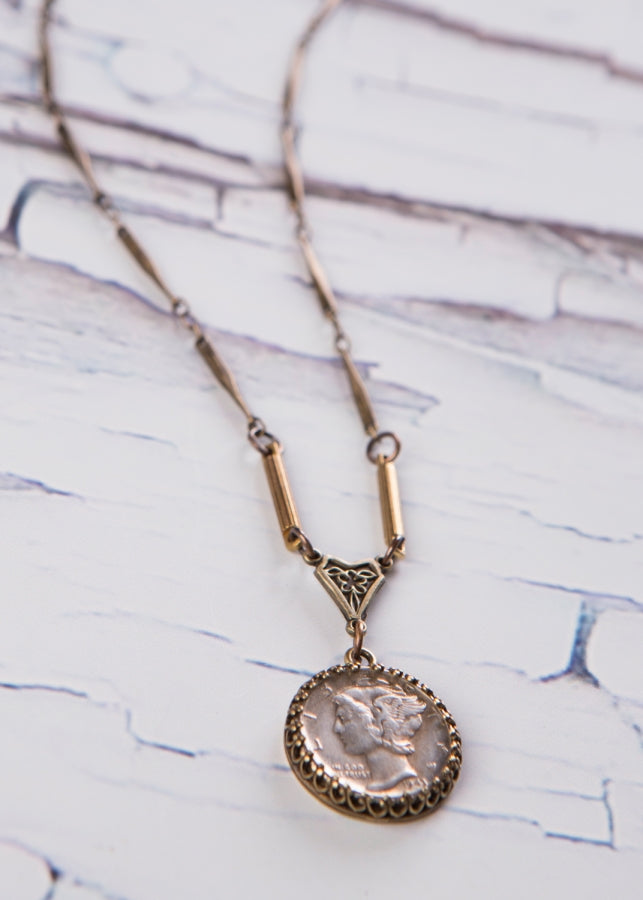 Vintage Mercury Dime Necklace