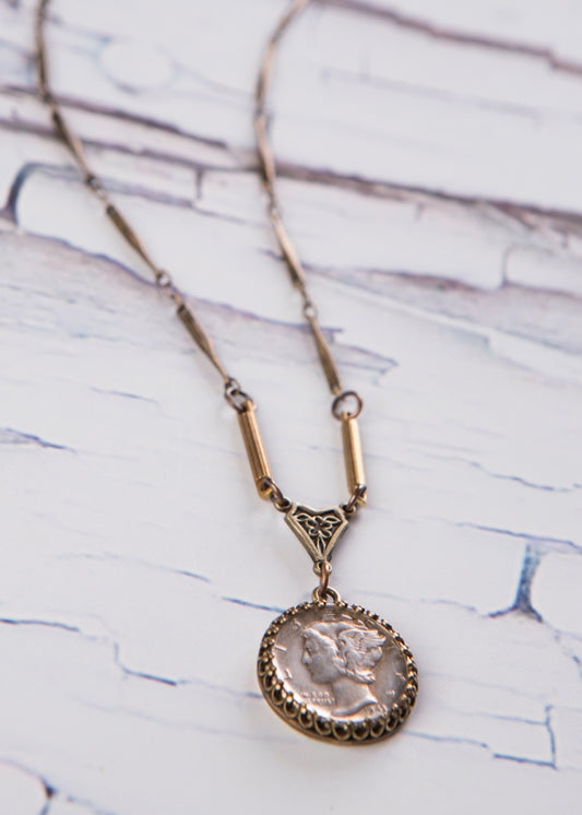 Vintage Mercury Dime Necklace